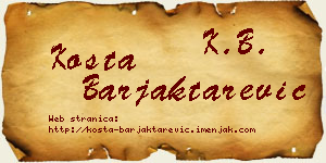 Kosta Barjaktarević vizit kartica